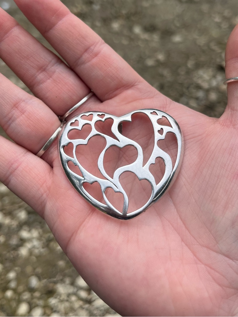 Large silver heart pendant